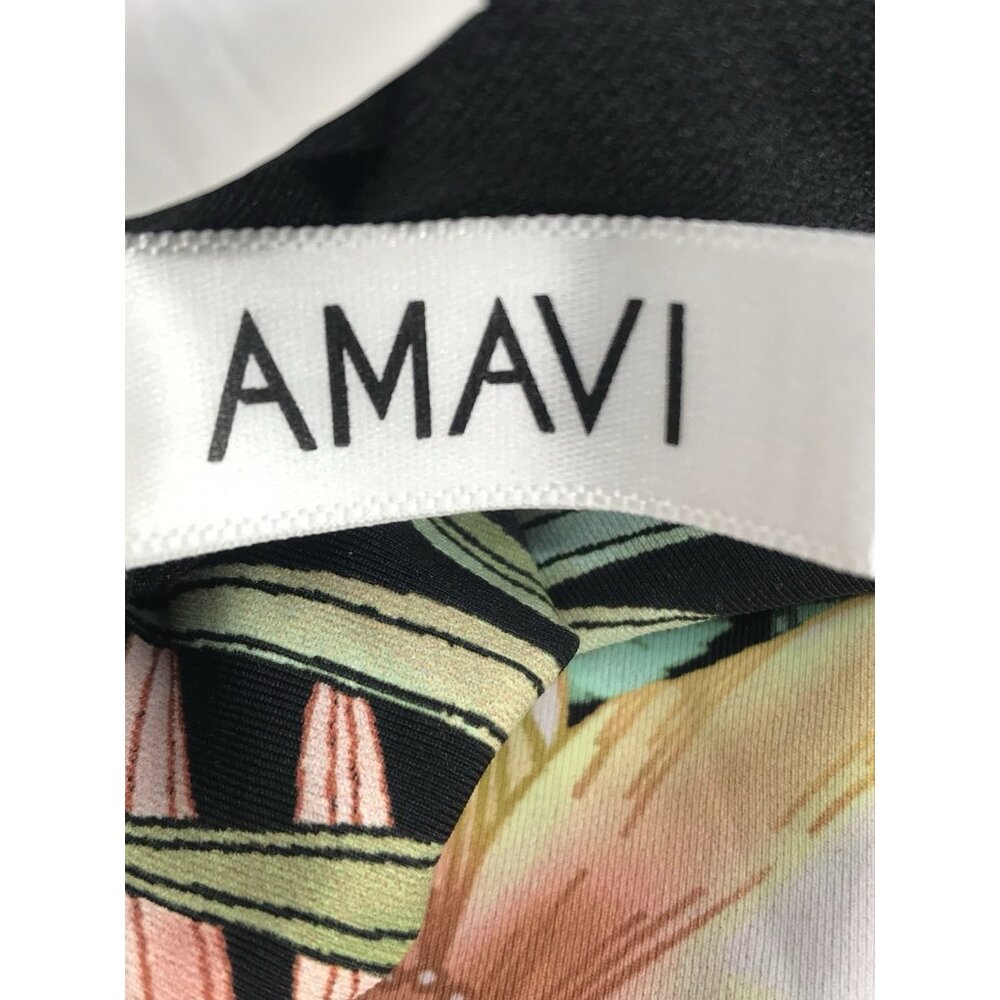 Amavi Tankini Swim Top Womens Size XS Floral Tropical Pink Black Yellow - Picture 9 of 9